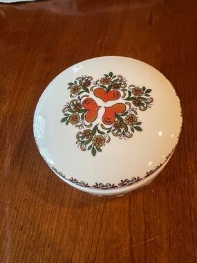 Kurt Hammer German Vintage Decorative Trinket Box with Floral Motif